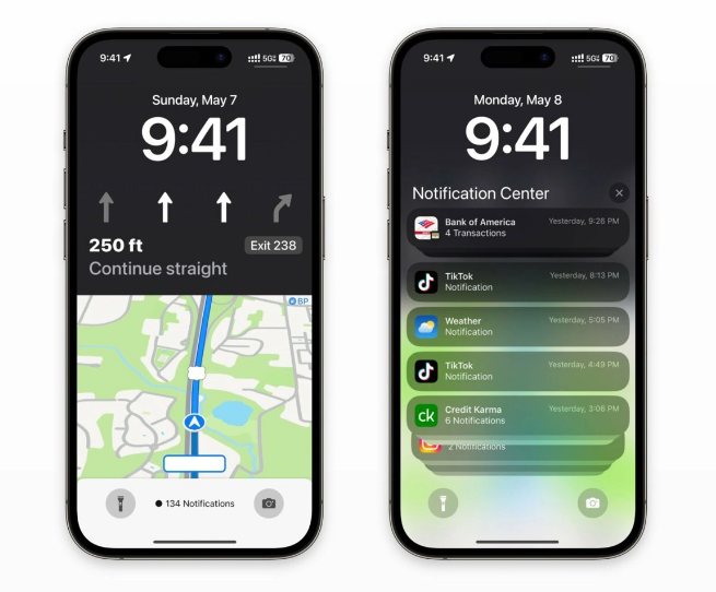 湘桥苹果维修服务分享iOS17锁屏地图导航半屏显示长什么样 
